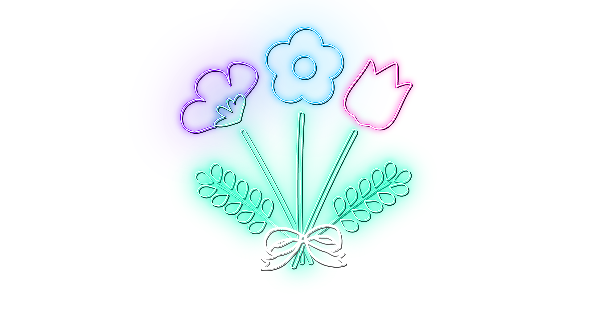 ネオン花のイラスト